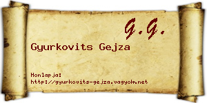 Gyurkovits Gejza névjegykártya